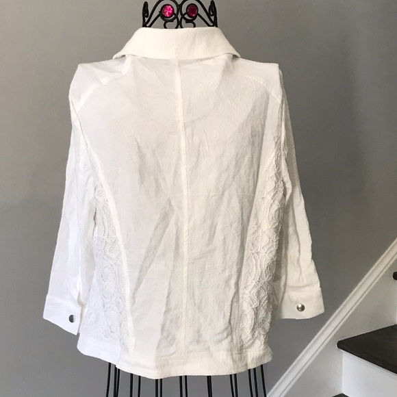 New JohnPaulRichard White Light Zip Up Jacket M - Picture 8 of 8